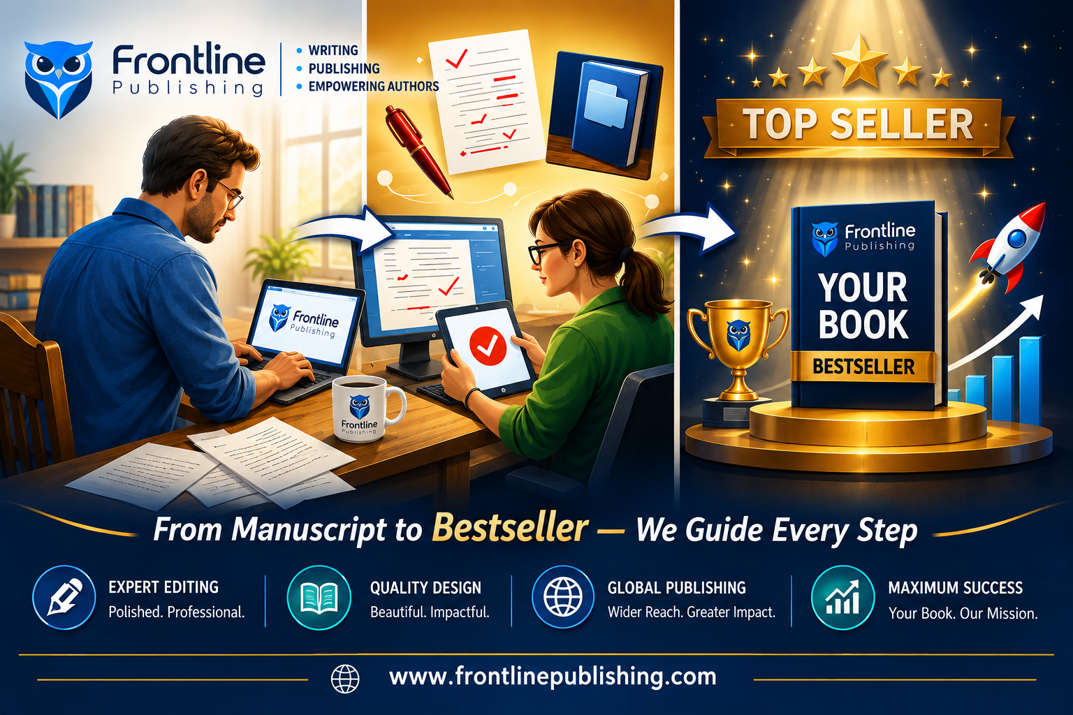 How Frontline Publishing Supports Authors, From Manuscript to Bestsellers